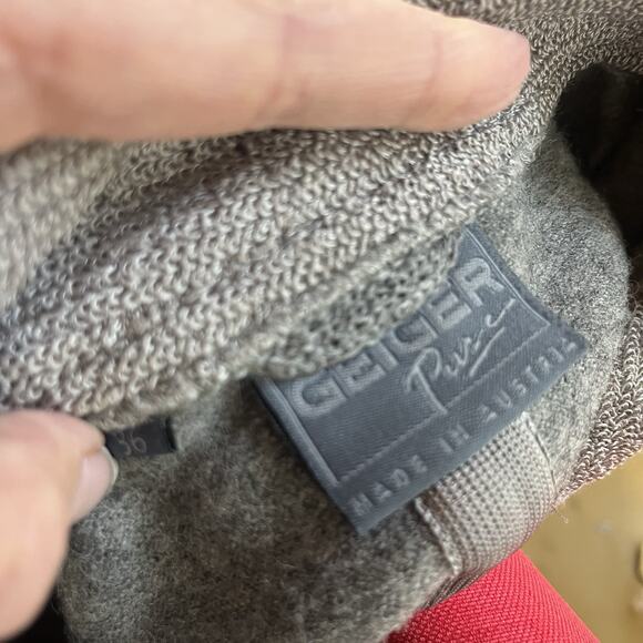 Geiger Pure Full Zip Cardigan Sweater Jacket size 36 6 Gray Silver Wool Austria - Picture 10 of 10